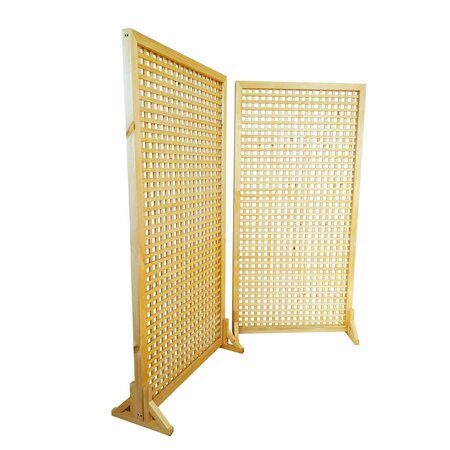 Ejoy Solid Wood Privacy Screen Room Divider With Wood Stand, 72'' x 72'' 36x72RoomDivider_CarbonWood2pc
